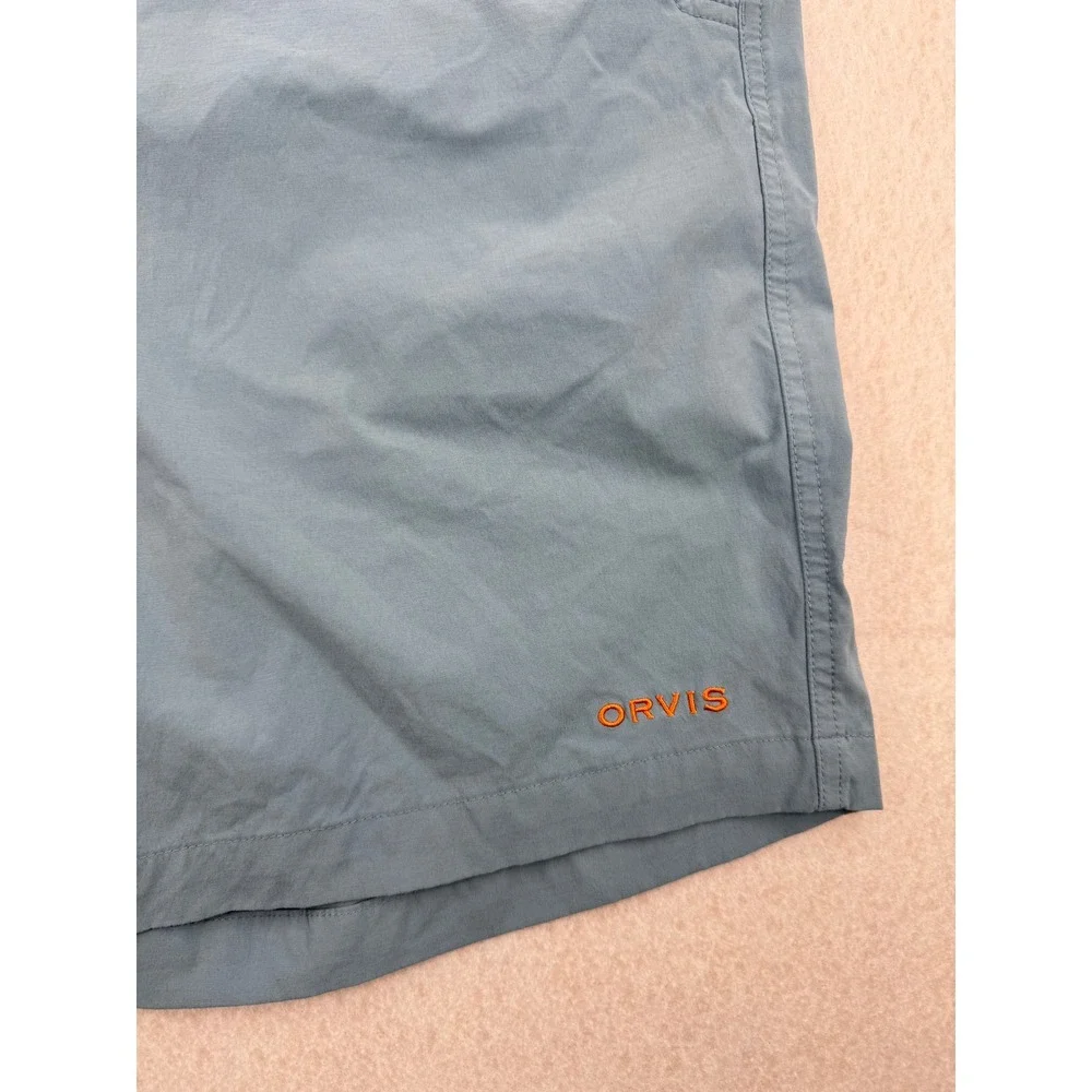 Orvis Men XL Teal Nylon/Spandex Outdoor Hiking Performance Cargo Shorts Gorpcore